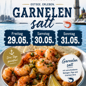 Garnelen satt am letzten Mai Wochenende