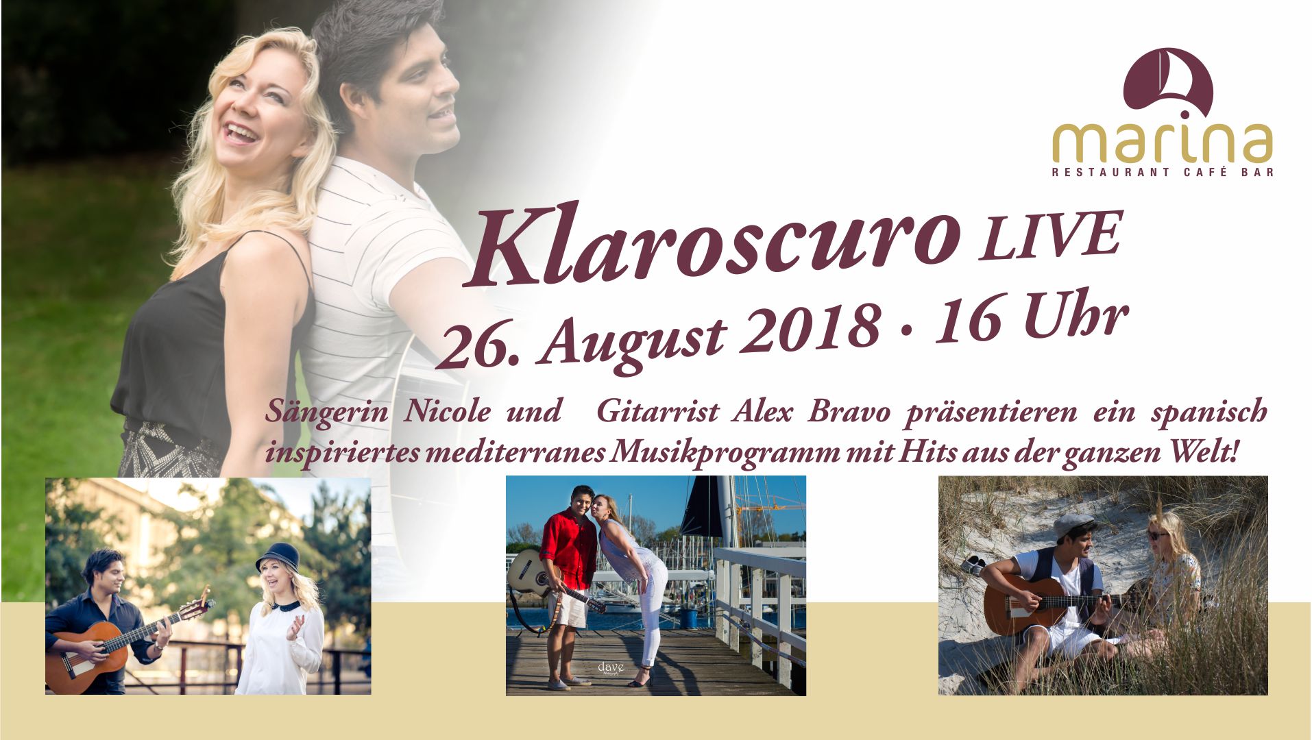 Klaroscuro kommen am 26. August 2018 um 16 Uhr!